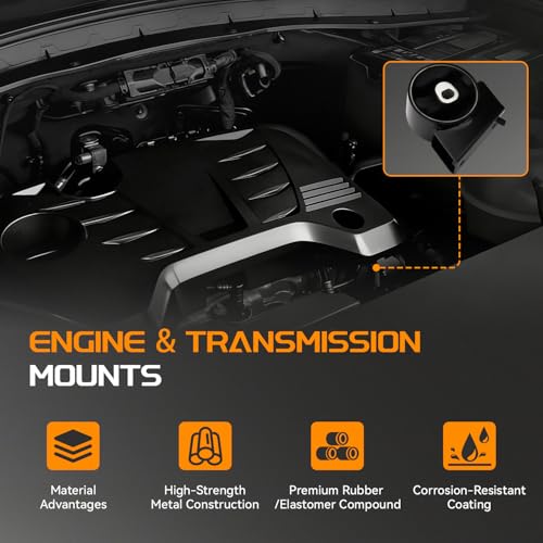4PCS Engine Motor Mounts & Transmission Mount Set Compatible with Dodge Journey 2011-2019 FWD, Avenger 2011-2014, Chrysler 200 2011-2014 - 3.6L Replace# 68092895AA, 68092910AA, 5085076AB, 4766474AC