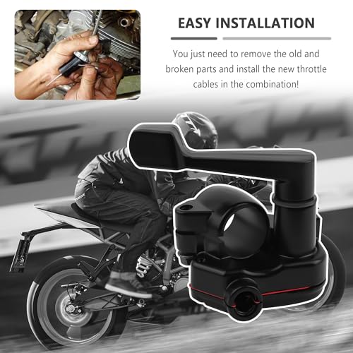 7/8'' 22mm Thumb Throttle Kit with Throttle Cable,Aluminum Motorcycle/Mini Bike Throttle Cable Replacement,Universal Motorcycle Accessories for 50-250cc ATV Bike