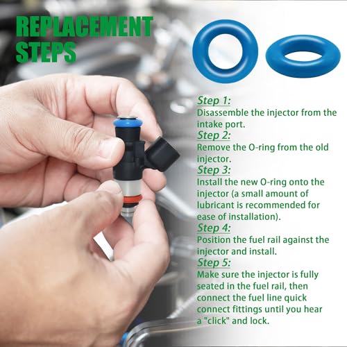 JA&MIU 10 PCS Fuel Injector O-Ring Set Light Blue Viton (7.52mm X 3.53 mm) - size: Ligt Bule - 10