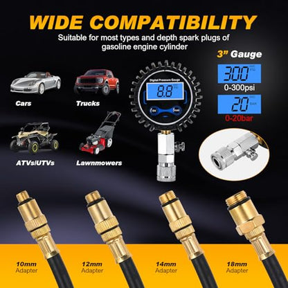 Nilight Compression Tester Kit, Digital Engine Compression Gauge - color: Digital