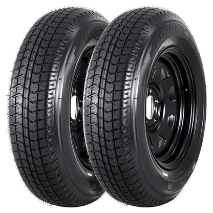 GarveeTech 2-Pack Trailer Tire On Rim ST205/75D15 Trailer Tires and Wheels 5 Lug on 4.5 in PCD Trailer Tires with 15 in Rims Load Range C 6PR Black - size: ST205/75D15