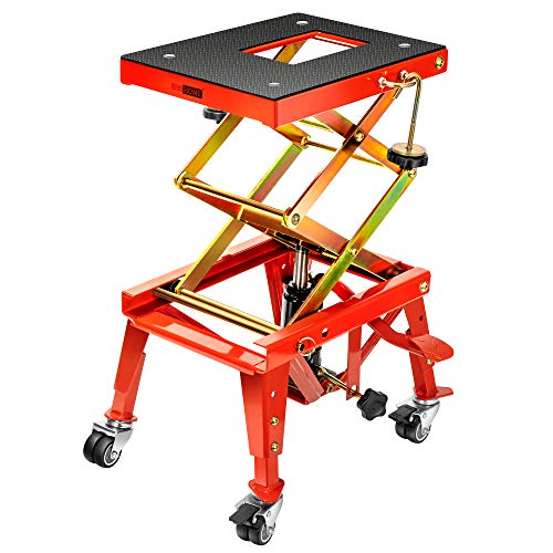 VIVOHOME 350 Lbs Heavy Duty Hydraulic Motorcycle Lift Jack - color: Red