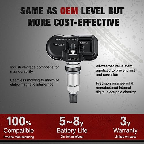 BDFHYK Upgrade TPMS Sensor 315Mhz Tire Pressure Monitoring System Compatible with Toyota 4Runner Avalon Camry Corolla FJ Cruiser Highlander Land Cruiser Matrix Prius V RAV4 Sequoia Tacoma Tundra Yaris - style: 4260735010