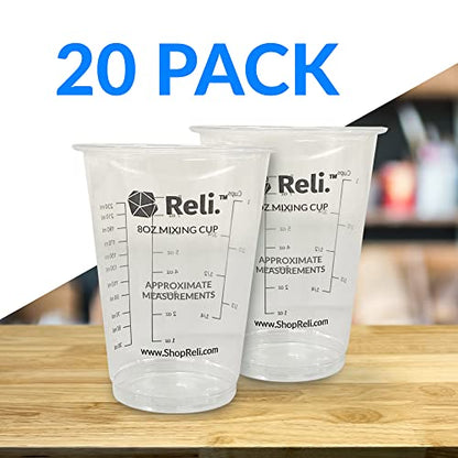 Reli. 8 oz Paint Mixing Cup (20 Pcs) | Resin Mixing Cups