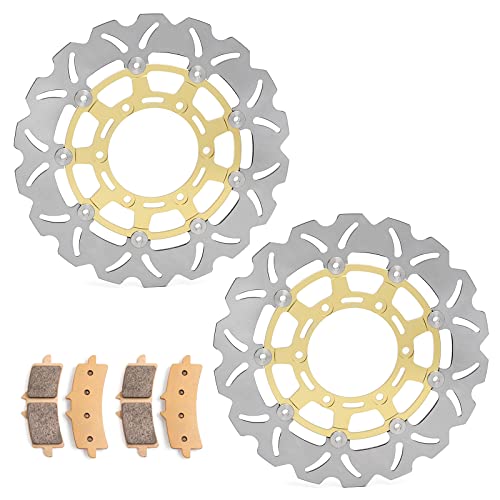 Front Brake Disc Rotors and Pads Kit for Suzuki GSXR 600 11-23 GSXR 750 11-22 GSX-R 1000 12-16 - color: Gold, size: GSXR 600 750 11-22 GSX-R 1000 12-16