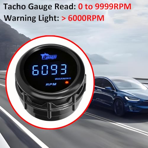 Car Tacho Gauge 12V Auto Tachometer Gauge RPM 2" 52mm Tacho Meter - color: Blue Light Tacho