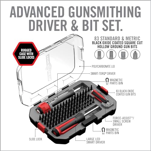 Real Avid Armorers Tool Kit – Precision Torque Wrench Set with 83 Bits, Magnetic Bit Driver, LED Screwdriver - Includes Hex Phillips Torx Drivers with Accurate Inch Pound Settings for Gun Maintenance - style: Torque Wrench, Driver, Bit Set