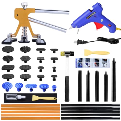 GLISTON Auto Dent Puller Kit - Adjustable Golden Dent Remover Tools Paintless Dent Repair Kit Dent Lifter Puller for Car Small Dent/Ding Hail Dent Removal