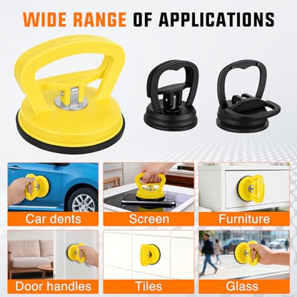 GOOACC Car Dent Puller 3 Pack Yellow Black Powerful Suction Cup Puller - color: Yellow+Black