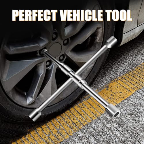 MIKKUPPA 4 Way Folding Lug Wrench, 4 Way Sliding Wheel Lug Nut Wrench