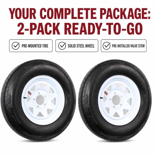 eCustomrim 2-Pack Radial Trailer Tire Rim Assembly ST205/75R14 5 Lug Load D