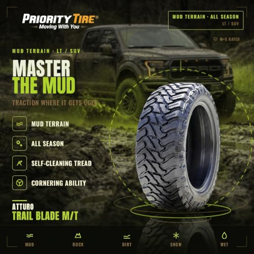 Atturo Trail Blade M/T LT33X12.50R17 Mud Terrain 114Q D (8 Ply) Tire - size: 33X12.50R17