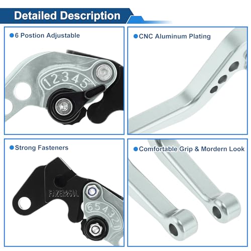 Short Brake Clutch Levers for Yamaha Raptor 660 2001-2004 1 Pair - color: Titanium Tone