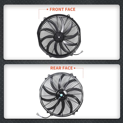 labwork 16" Electric Radiator Fan HIGH 3000+CFM Thermostat Wiring Switch Relay KIT Black