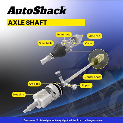 AutoShack Front CV Axle Shaft Assembly, Driver or Passenger Side, 1pc