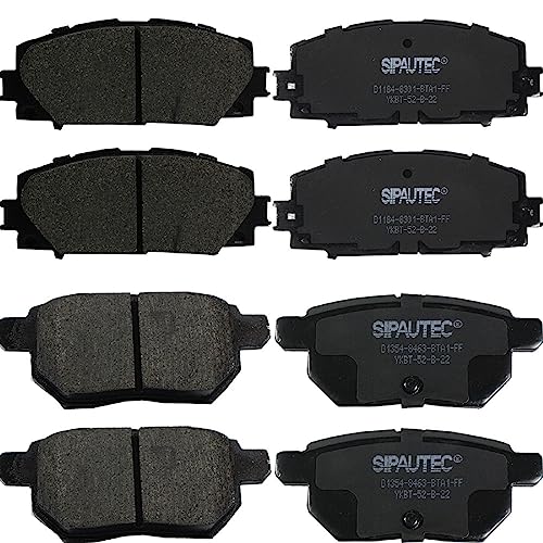 SIPAUTEC-8pcs Front and Rear Ceramic Disc Brake Pads Set Replacement For 2017-2019 Toyota Prius Prime All Models JX1184 JX1354 - style: HR54F