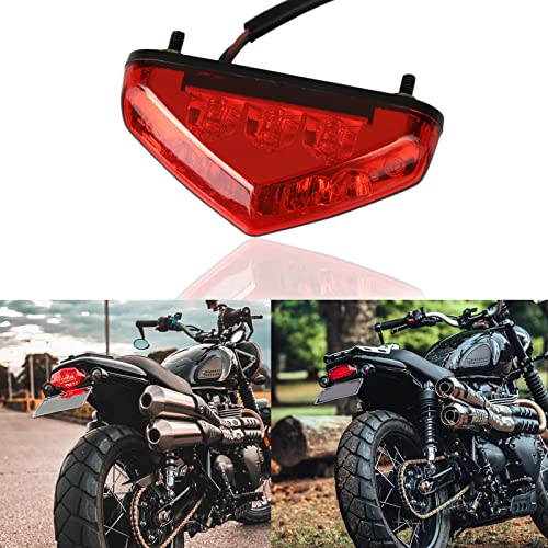 Motorcycle Led Brake Tail light License Plate Light 12V Universal Motorcycle Stop Running Lights for Quad ATV Dirt Bike Custom Chopper Street Bike - color: Red Len#2