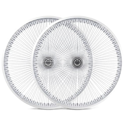 TRACER 140 Spoke 7-speed Bike Rim 26"*3.0 Cruiser Bicycle Disc Brake Wheelset, Polish Front and Rear Rims Set (polish) - style: 7p 26" 3.0 Disc Brake Polish