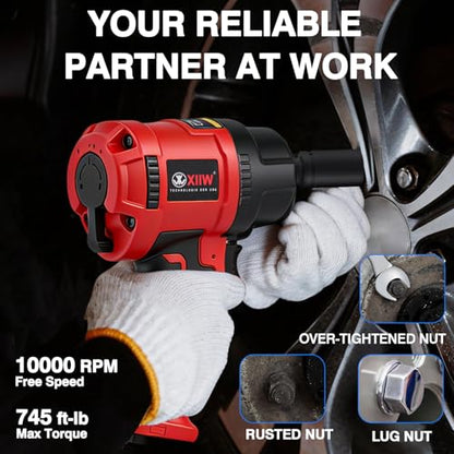 XIIW 3/8 Inch Air Impact Wrench, 745ft-lbs Nut-busting Torque, 10,000 RPM - size: 3/8 Inch | 745 ft-lbs