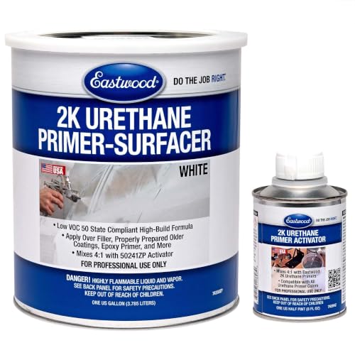 Eastwood 2K Urethane Primer Paint Surfacer White Gallon and Activator Kit - color: White, size: 256 Fl Oz (Pack of 1)