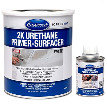 Eastwood 2K Urethane Primer Paint Surfacer White Gallon and Activator Kit - color: White, size: 256 Fl Oz (Pack of 1)
