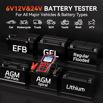 KONNWEI KW331 6V 12V 24V Car Battery Tester with Cloud Report