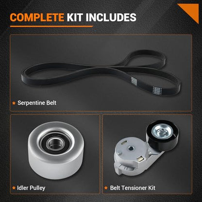 Tecoom Serpentine Drive Belt Tensioner Idler Pulley Assembly Kit Compatible with Chevrolet Colorado Gmc Canyon 2004-2012, Hummer H3 H3t 06-10, Isuzu I-280 I-350 2006 I-290 I-370 07 08, 90K38178A - size: 90K-38178A