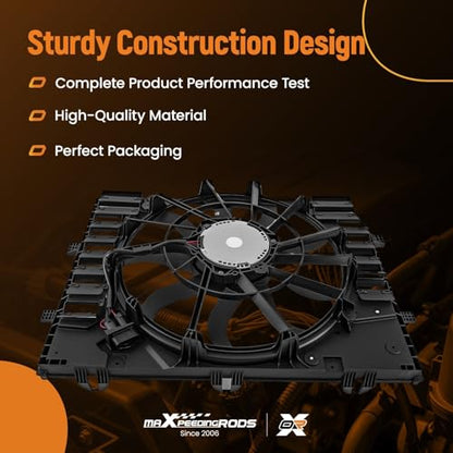 maXpeedingrods Electric Radiator Cooling Fan Assembly Fits for Volkswagen Touareg 2012-2017, 7P0121203H 7P0121207B 7P0121203K