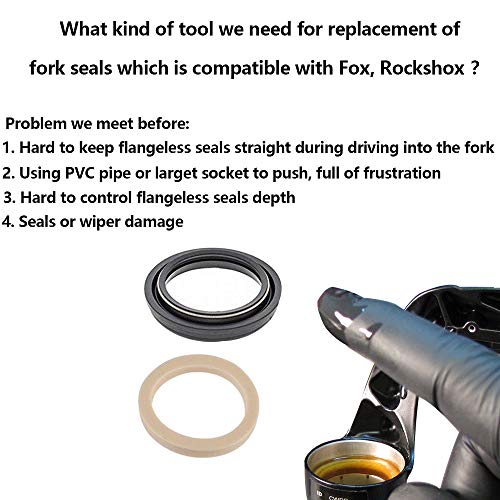 Dust Seal Installation Tool Fork Dust Seal Driver Dust Wiper Installation Tool Guide Compatible for Fox Rockshox Suspension Fork Lower Leg in 30mm 32mm 34mm 35mm 36mm 40mm - style: Size 32