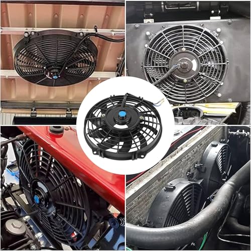 JDMSPEED New Universal Slim Fan Push/Pull Electric Radiator Cooling Engine Kit 12V 80W 9 Inch - color: Black, size: 9 Inch