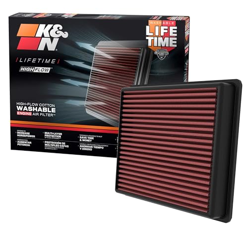 K&N High-Flow Original Lifetime Engine Air Filter: Increase Power: Premium, Washable: Compatible with 2022-2026 TOYOTA: Sequoia, Tundra, 33-5129 - size: (Pack of 1)