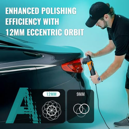 AUTIWOZ W02 Mini Buffer, 2/3Inch Dual Action Polisher, 12mm Random Orbital - size: k1