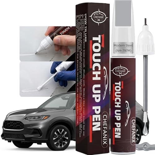 Modern Steel Metallic(NH-797M) Touch Up Paint Pen Compatible with Honda - Exact Color Match, 2-in-1 Brush & Pen,Car Paint Scratch Repair Kit for CRV/CIVIC/Accord/HRV/Pilot/Odyssey - color: Modern Steel Metallic(NH-797M) for CRV/CIVIC/Accord/HRV/Pilot/Odys