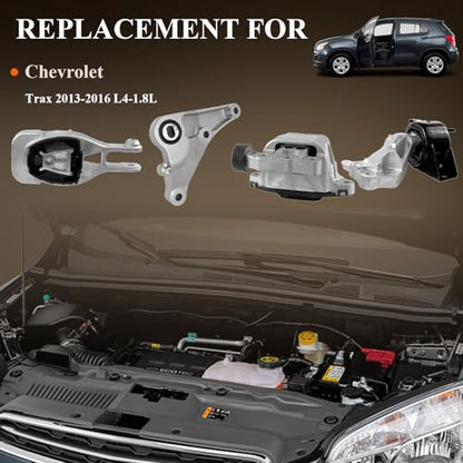 Engine Motor Trans Mount Kit for Chevrolet Trax 2013 2014 2015 2016 L4 1.8L - size: 2013-2016 Trax L4-1.8L