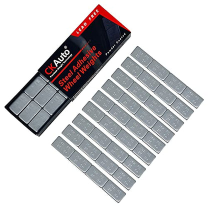 CKAuto 1oz, Steel Adhesive Stick-On Wheel Weights, Gray Coated, 36 oz Box - color: Grey, size: Mini Box (36 pieces)