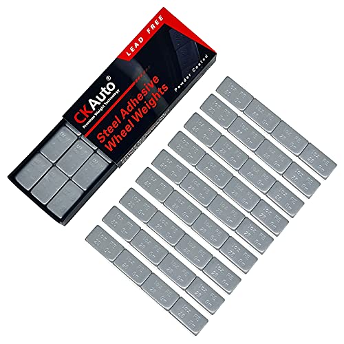 CKAuto 1oz, Steel Adhesive Stick-On Wheel Weights, Gray Coated, 36 oz Box - color: Grey, size: Mini Box (36 pieces)
