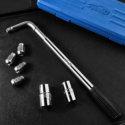 EPAuto Telescoping Lug Wrench, Wheel Wrench, CR-V Sockets (17/19, 21/22mm)