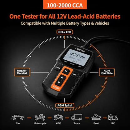 Car Battery Tester 12V BA100, 100-2000 CCA Automotive Battery Load Tester