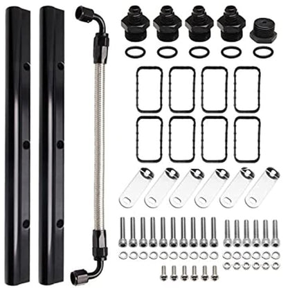 Billet Fuel Rail Kit Compatible with LS LS1 LS2 LS3 LS6 Stock Intake Manifold 6AN+Hardware
