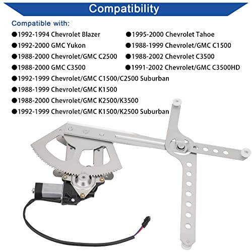 Obaee Window Regulator with Motor Front Left Driver Side, Replace 741-655 - size: Front Left Driver Side