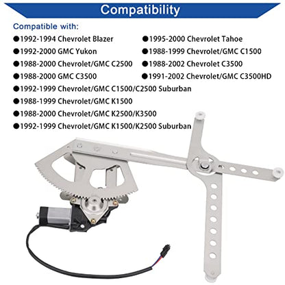 Obaee Window Regulator with Motor Front Left Driver Side, Replace 741-655 - size: Front Left Driver Side