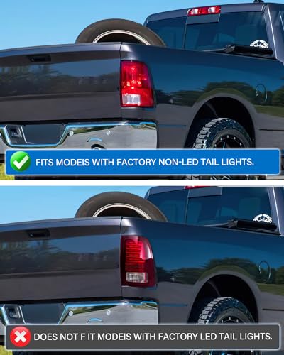 Nilight Taillight Assembly for 2009-2018 Dodge Ram 1500 2500 3500 - color: Red-Passenger Side