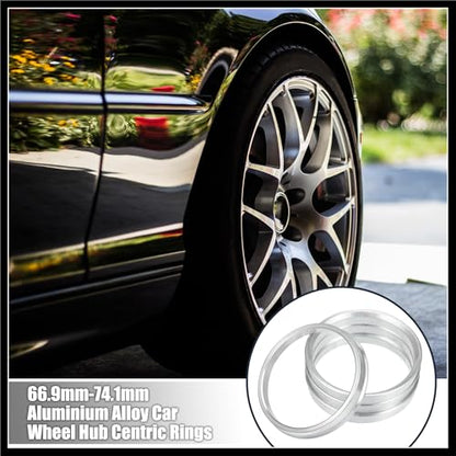 4pcs OD 74.1mm to ID 66.9mm Aluminum Alloy Car Auto Hub Centric Rings Wheel Bore Center Spacer Replacement Durable Material
