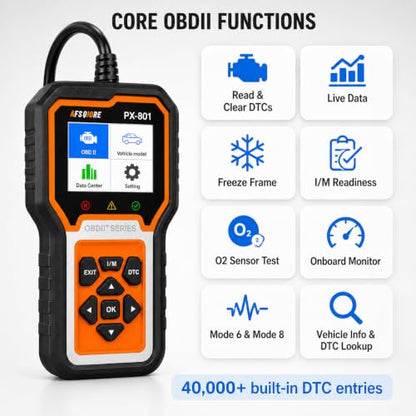 OBD2 Scanner Check Engine Light Car Code Reader Clear Error Codes ABS SRS SAS Etc Full Vehicle System Diagnostics Tool Compatible with Toyota Honda Ford