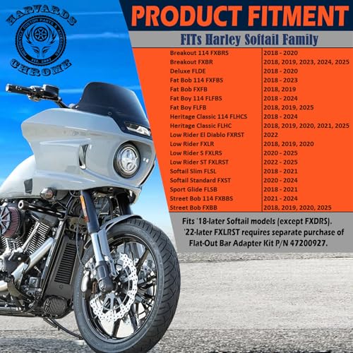 BLACK Engine Guard Protector Flat-Out For 18-25 Harley Softail