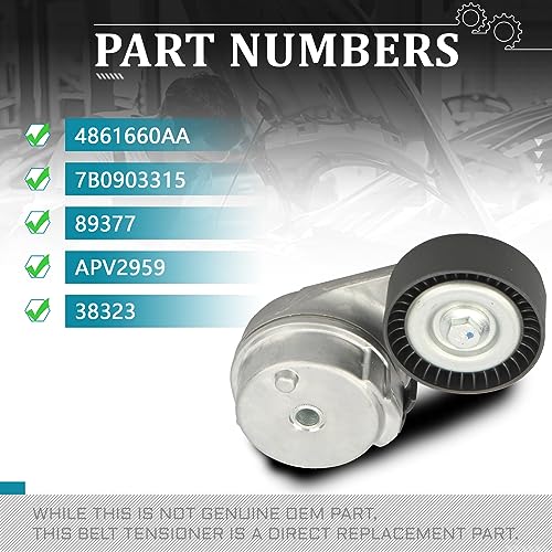IRONTEK Belt Tensioner Pulley Assembly fit for Chrysler (2005-2020 300/2008-2010 Town & Country), for Jeep (2006-2010 Commander/ 2005-2021 Grand Cherokee) #89377 38323 7B0903315 4861660AA - size: 4861660AA