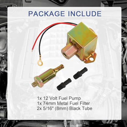 12V Universal Electric Fuel Pump EP014 For Metal Solid Diesel or Petro 4-6 PSI EP-014 (Pack of 2) - size: EP014 (4-6 PSI) (Pack of 2)