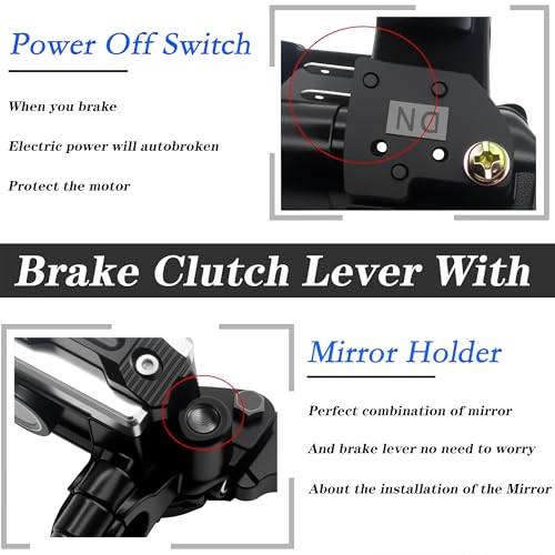Universal Motorcycle 7/8" 22mm Handlebar Brake Master Cylinder Clutch Lever CNC Left & Right Set Compatible with Honda Kawasaki Suzuki Yamaha（ Piston Diameter 12.7mm (Black) - color: Black