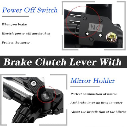 Universal Motorcycle 7/8" 22mm Handlebar Brake Master Cylinder Clutch Lever CNC Left & Right Set Compatible with Honda Kawasaki Suzuki Yamaha（ Piston Diameter 12.7mm (Black) - color: Black