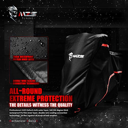 MZS Motorcycle Cover Waterproof Outdoor fits up to 96" Sport Bikes Cruiser - size: X-Large 96 inches
